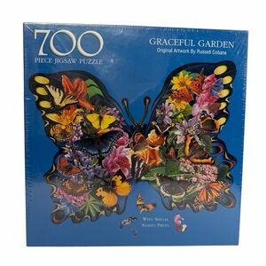 NIB Graceful Garden Butterfly Jigsaw Puzzle with Special Shapes - 700 Pieces